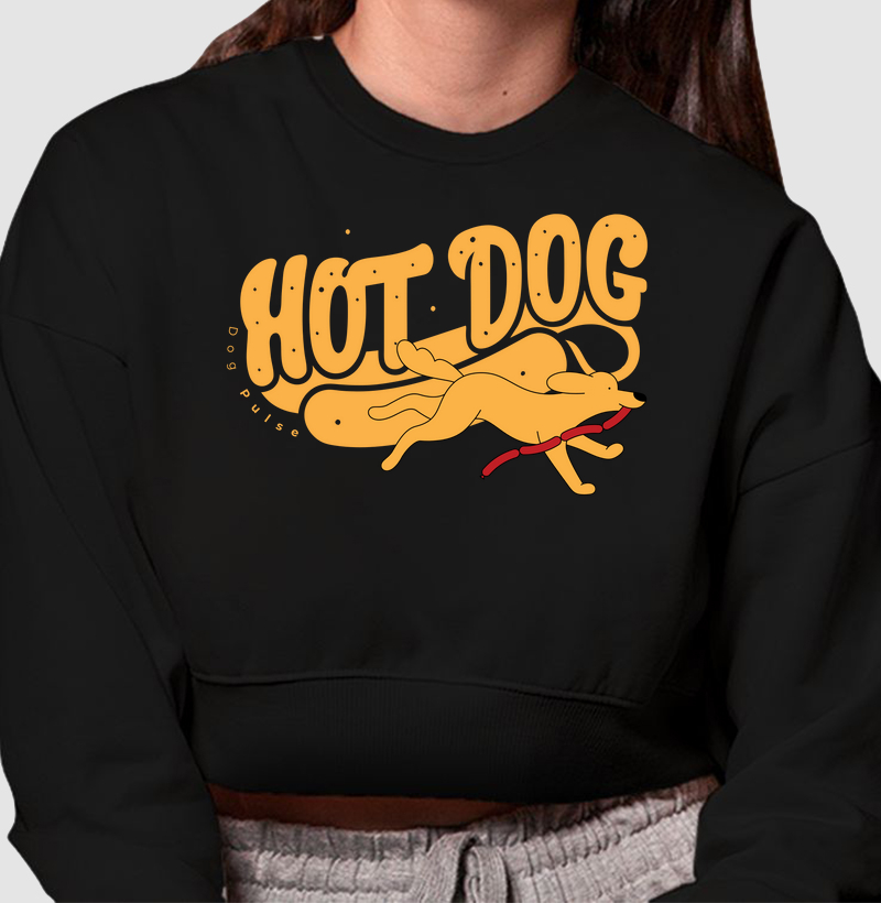 Cropped Moletom Dog Pulse Hot Dog - Dogão Raiz