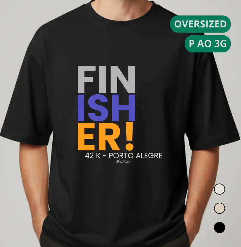 Camiseta Oversized Maratona - Finisher 42 K Porto Alegre