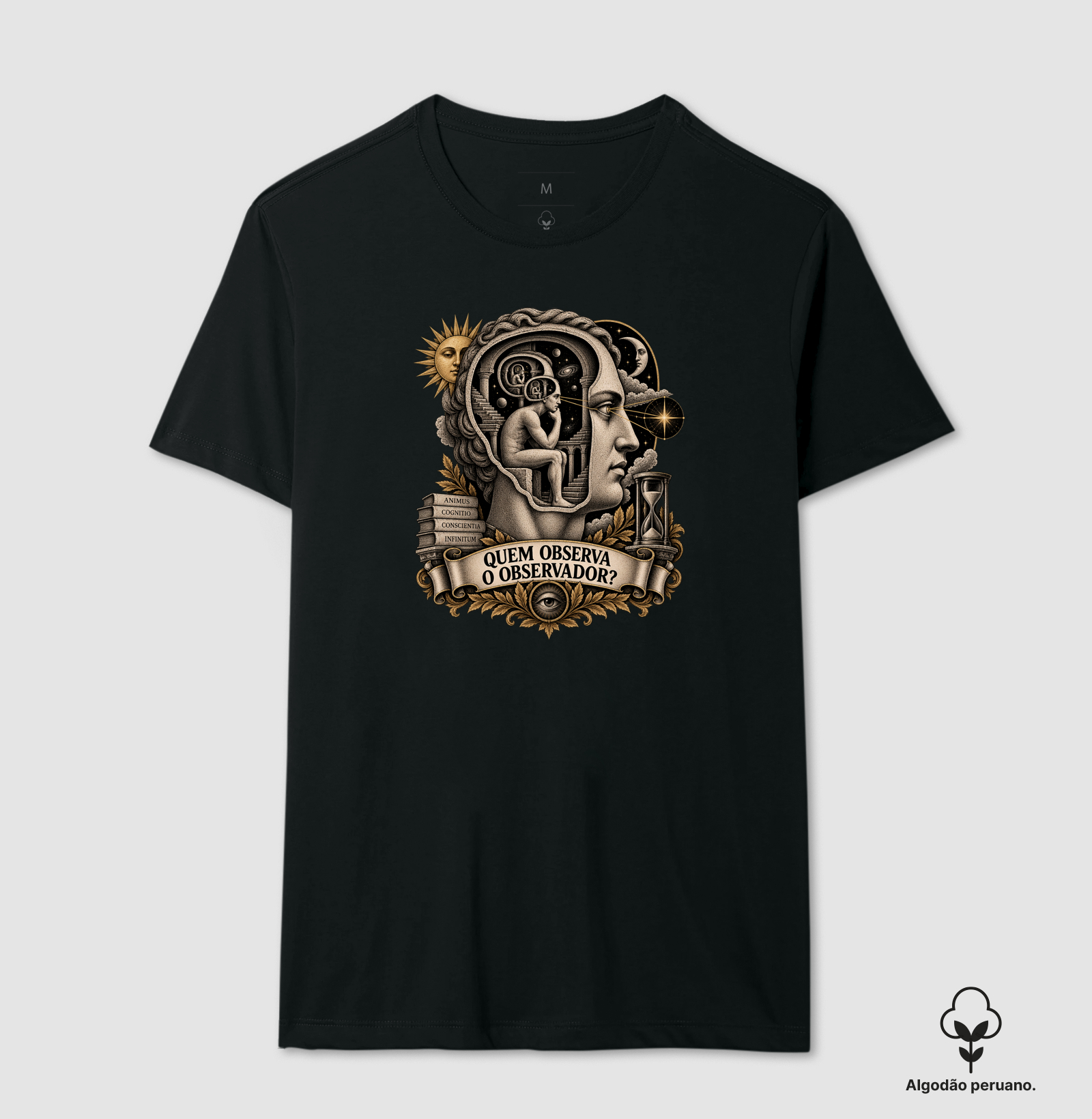 Quem Observa O Observador? - Camiseta Algodão Peruano