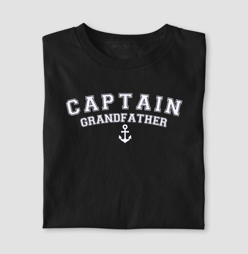 Camiseta de dia dos pais - Captain Grandfather - Algodão 30.1