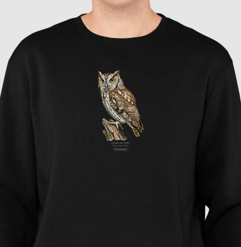 Traços Alados - Coruja-do-mato - Moletom