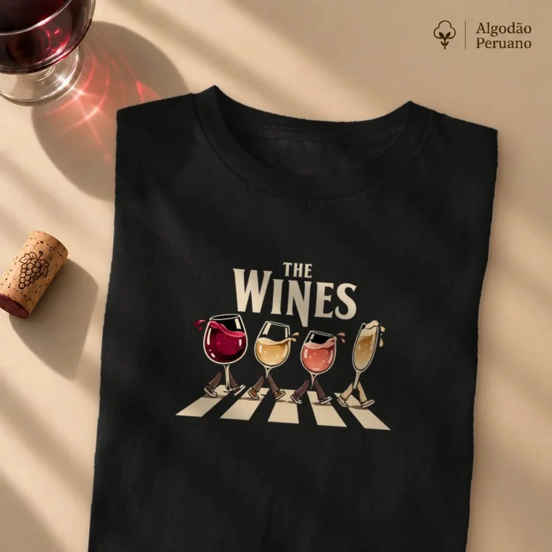 Camiseta The Wines – Taças de Vinho na Faixa de Pedestres - Camiseta Algodão Peruano