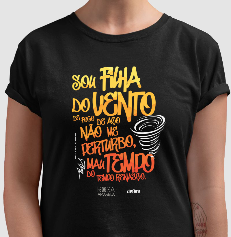CAMISETA ROSA AMARELA - FILHA DO VENTO