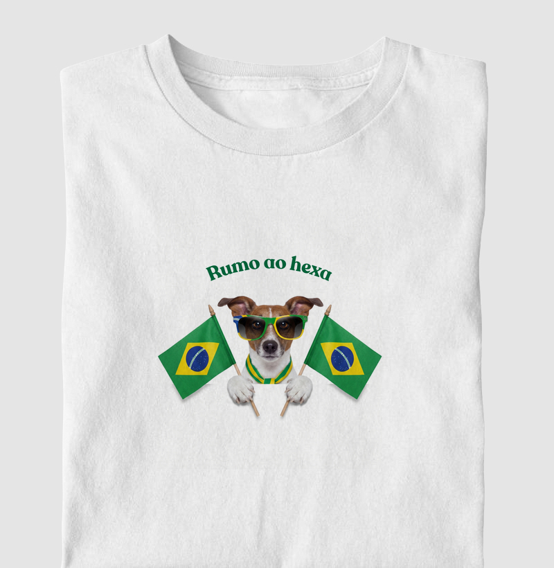Camiseta Humor do Hexa | Cachorro Brasil Edition