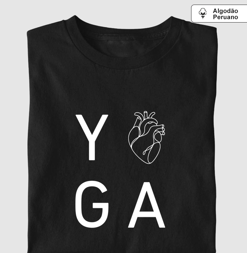 Camiseta Algodão Peruano Yoga Heart