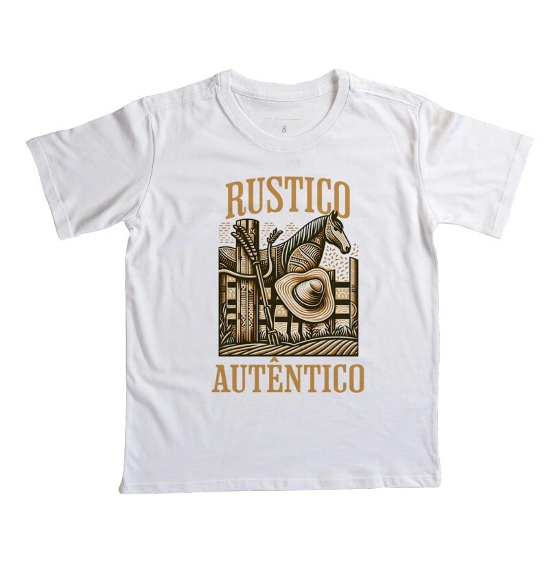 Camiseta Infantil Rustico e Autêntico