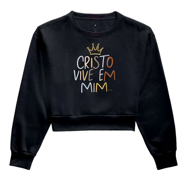 Moletom Cropped Cristo Vive em Mim