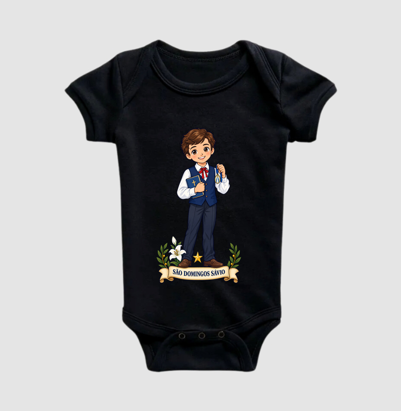São Domingos Sávio estilo chibi - Body Infantil