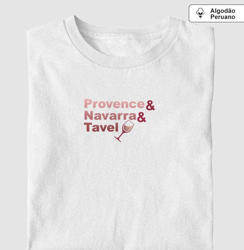 Provence & Navarra & Tavel - Camiseta Algodão Peruano