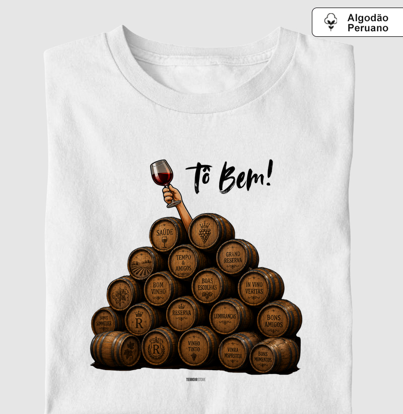 Camiseta Vinho - Tô Bem! - Barricas