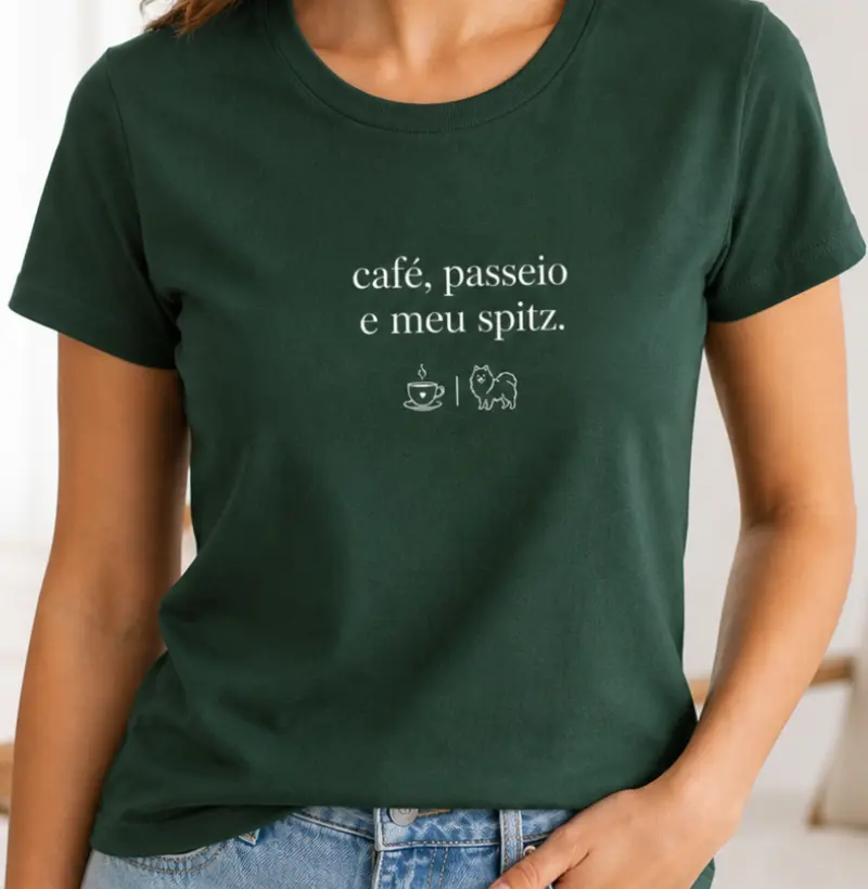 café, passeio e meu spitz.