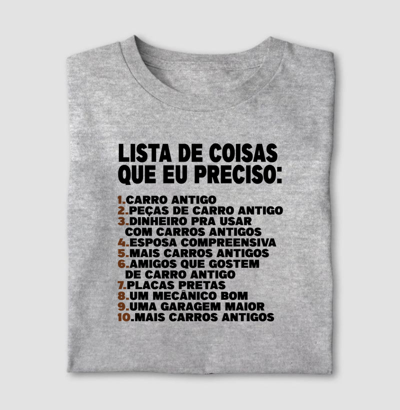 LISTA DE COISAS QUE PRECISO FRASE
