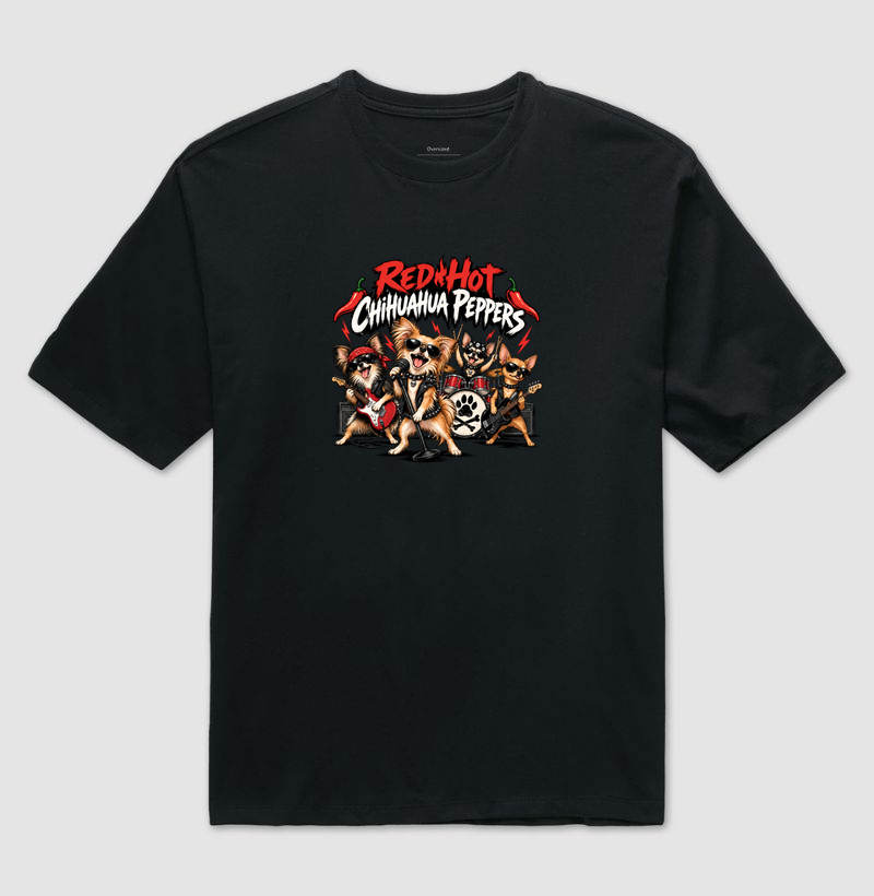 Red Hot Chihuahua Peppers - Camiseta Oversized