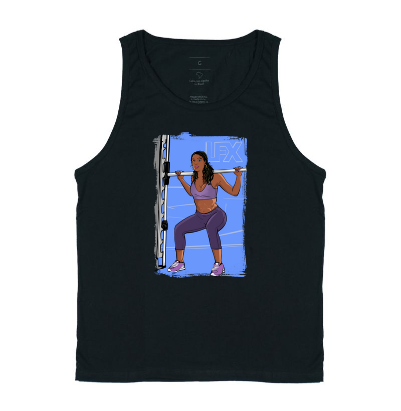 Mulher Preta fazendo Agachamento no Smith V02