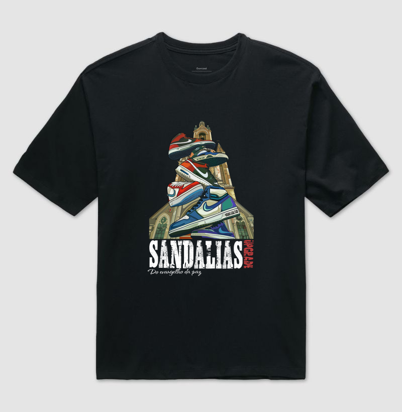 CAMISETA OVERSIZED "SANDÁLIAS DO EVANGELHO DA PAZ"