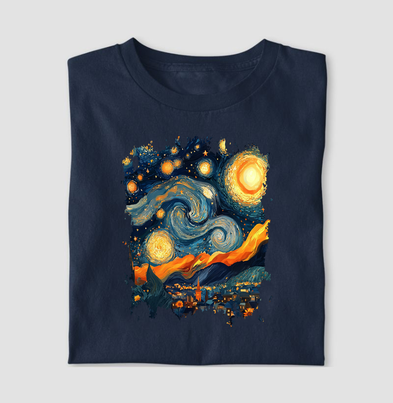 Camiseta Noite estrelada em Amsterdã