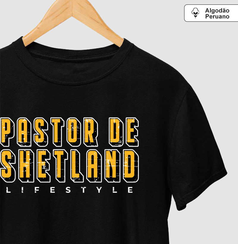 Pastor de Shetland Texto Amarelo