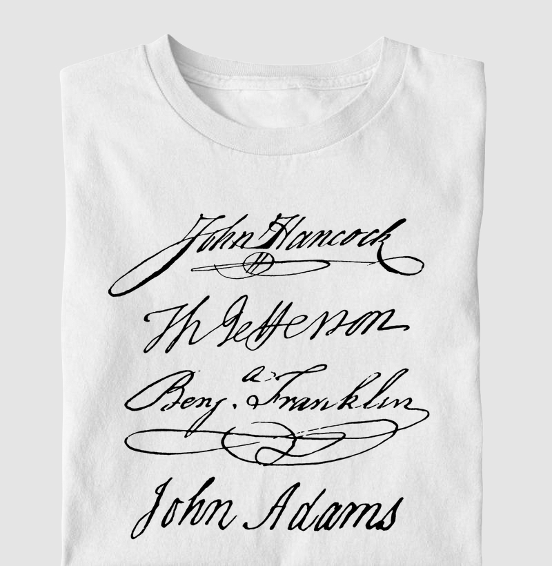 Camiseta Assinaturas dos Pais Fundadores