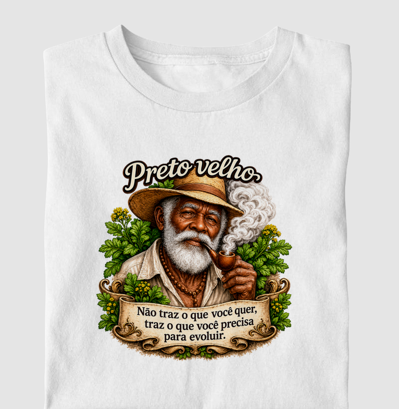 Camiseta Preto Velho Sabedoria