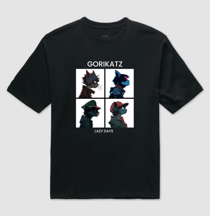 Camiseta Oversized Gato Gorikatz
