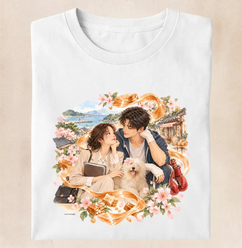 Entre Caramelo e Memórias | Camiseta Dorameira em Aquarela - Camiseta