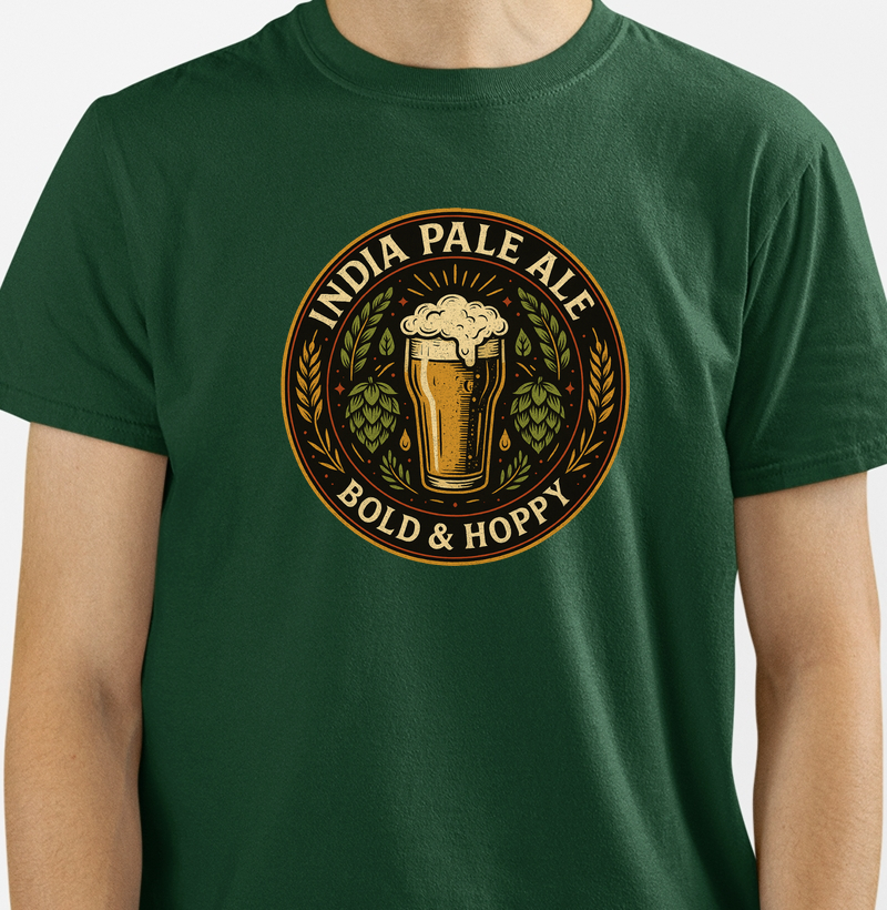 Camiseta India Pale Ale IPA Bold & Hoppy Estampa Vintage Cerveja Artesanal