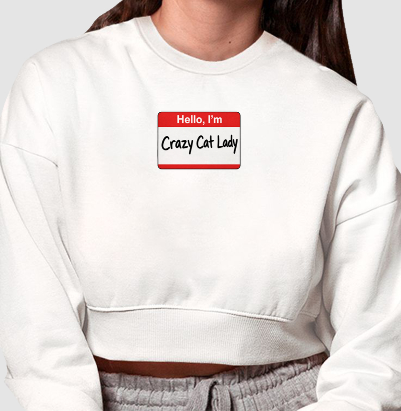 Moletom cropped Crazy Cat Lady