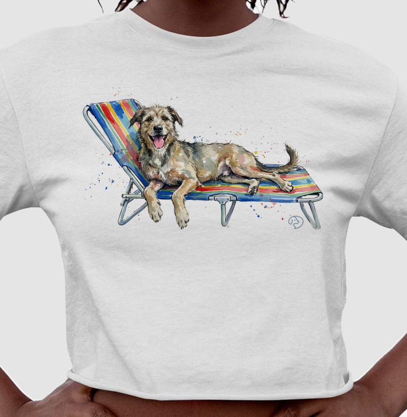 Cachorro na Cadeira de Praia