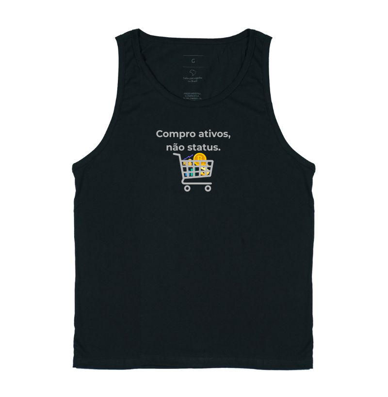Camiseta Compro Ativos, Não Status - Dark