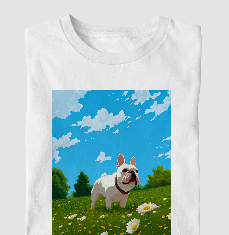 🌼 Frenchie Anime Garden - Camiseta Infantil