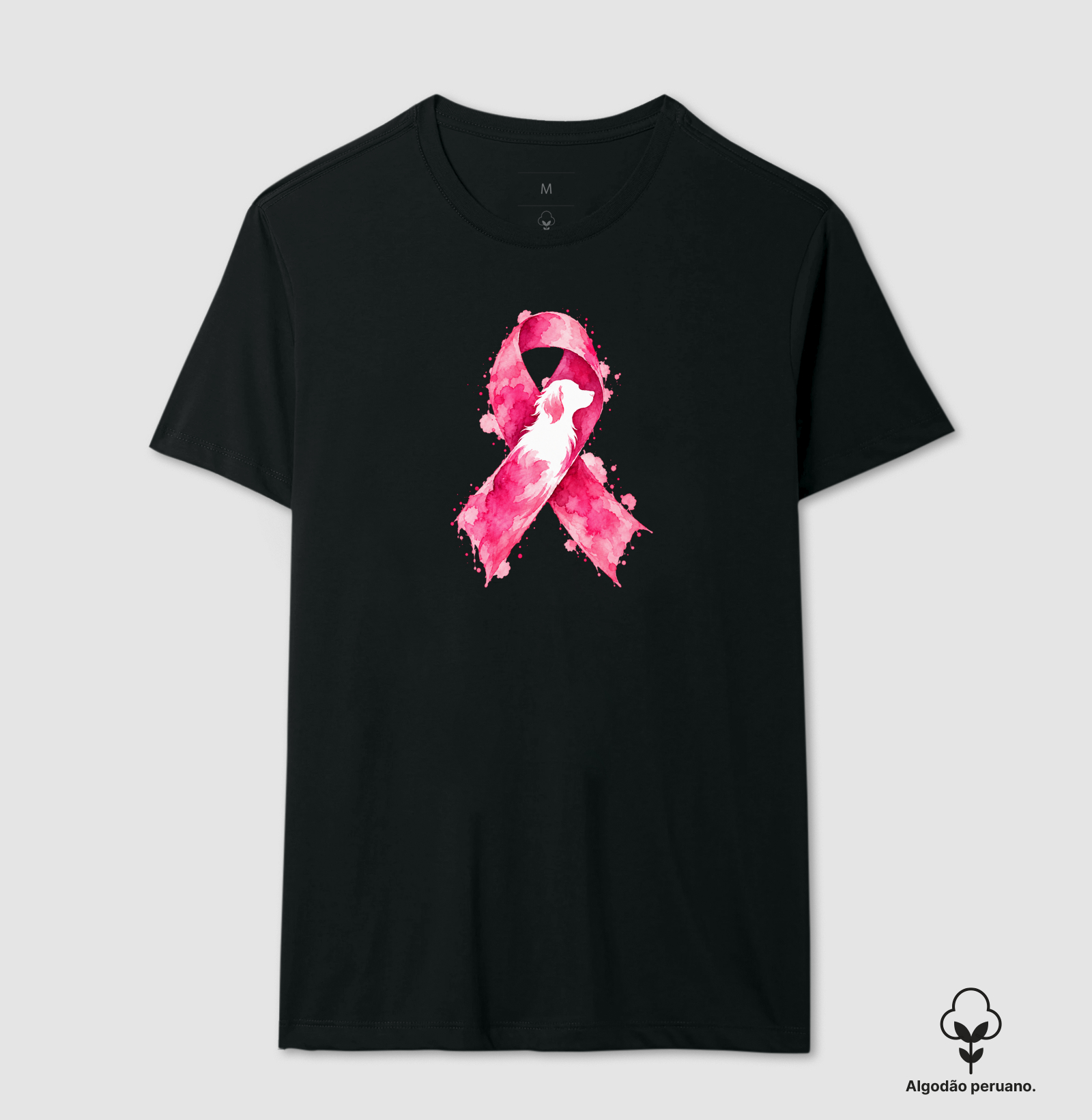 Rosa em Aquarela - Camiseta Algodão Peruano