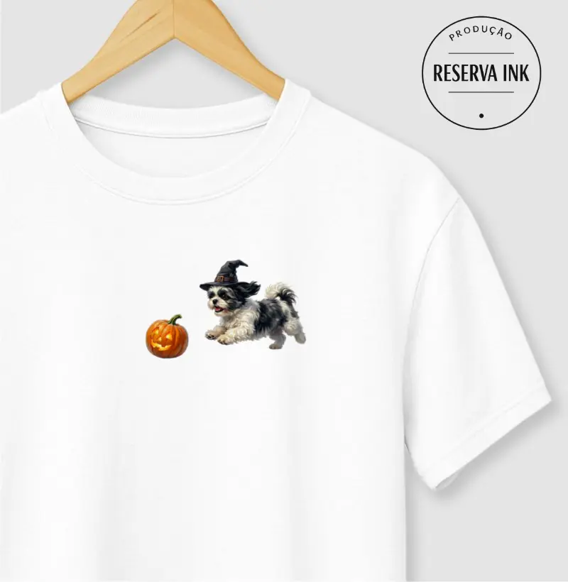 Shih Tzu Preto e Branco - Halloween