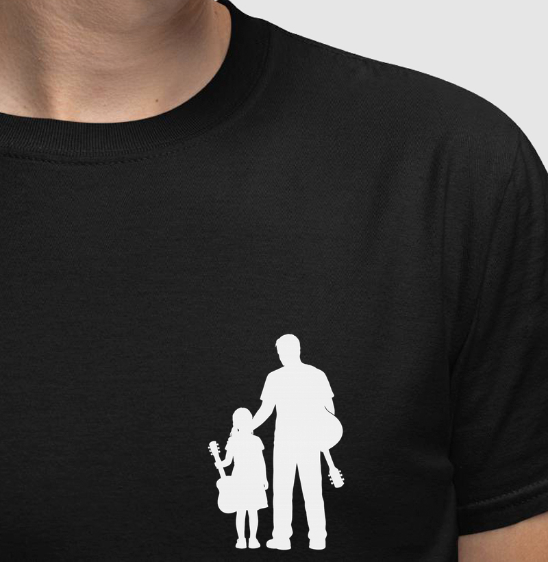 PAI E FILHA SILHUETA VIOLÃO BOLSO