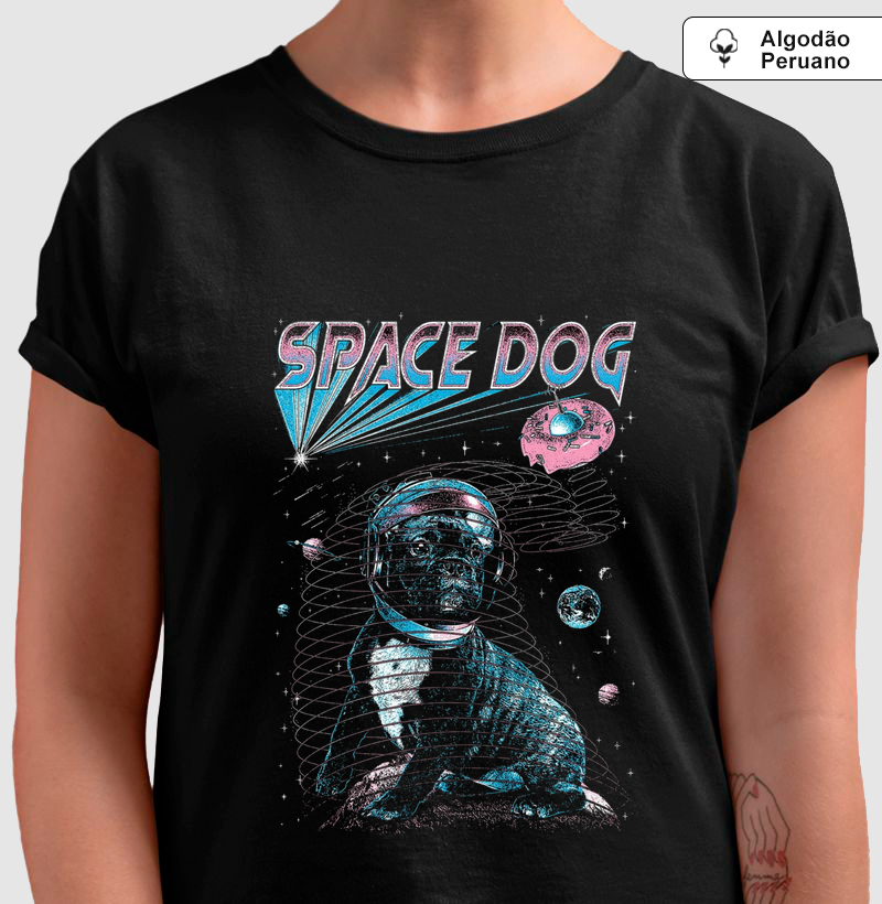 Camiseta Algodão Peruano Space Dog