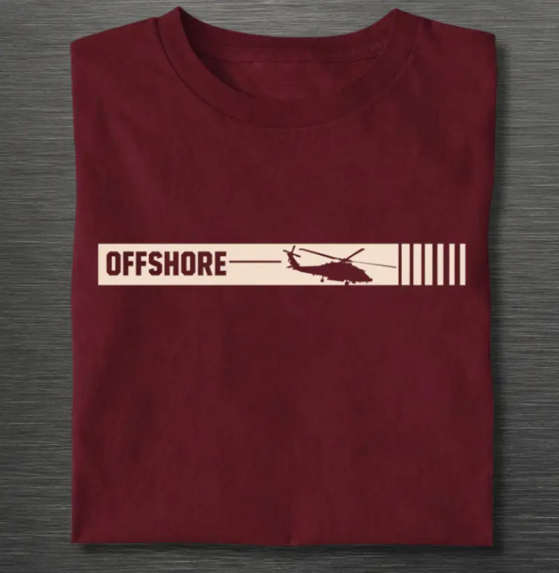 Offshore Helicopter Minimalista - Camiseta