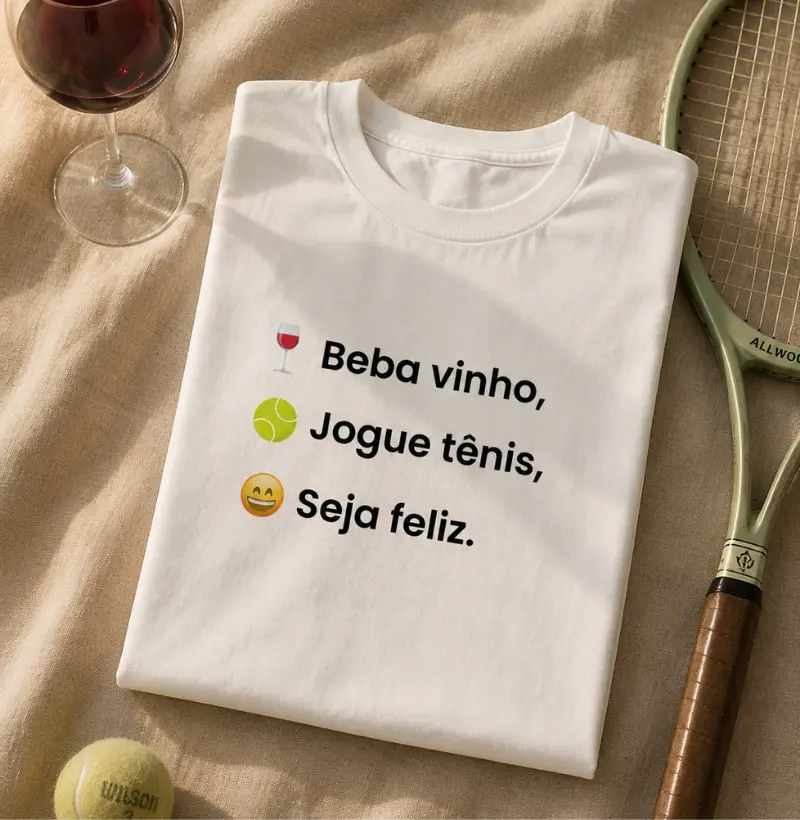 Beba vinho, jogue tênis e seja feliz