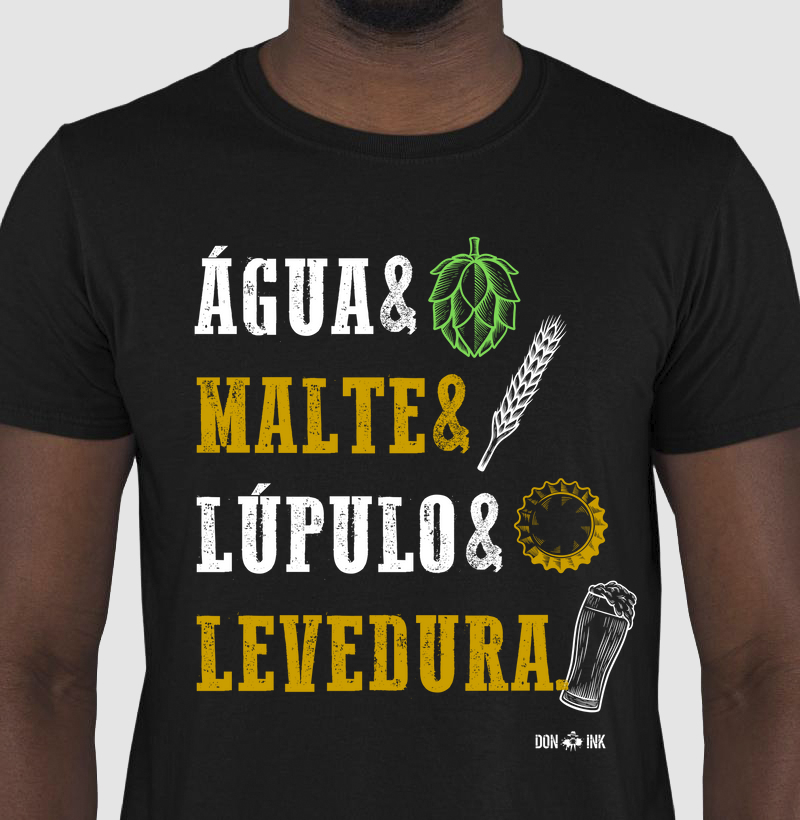 Água, Malte, Lúpulo e Levedura