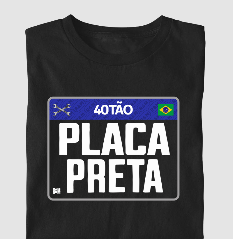 40tão Placa Preta