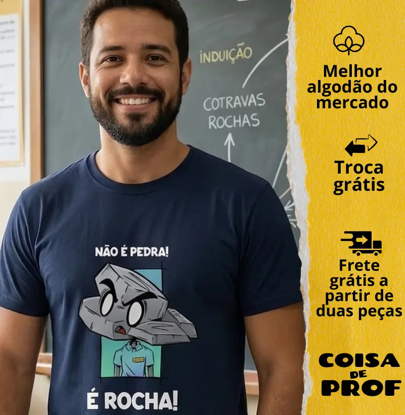 Camiseta Não é Pedra, é Rocha