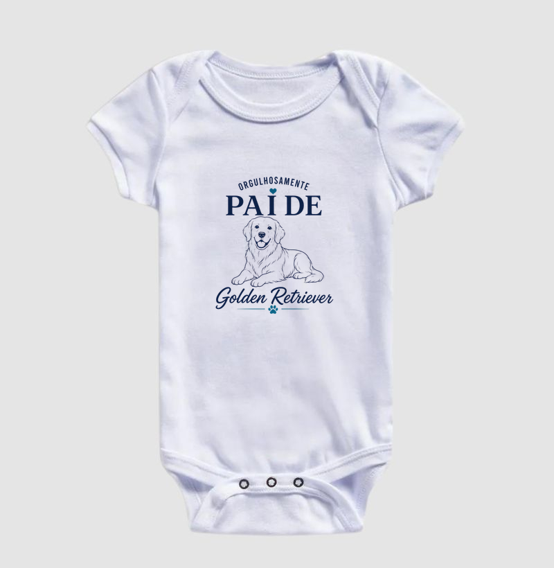 Orgulhosamente Pai de Golden Retriever - Body Infantil