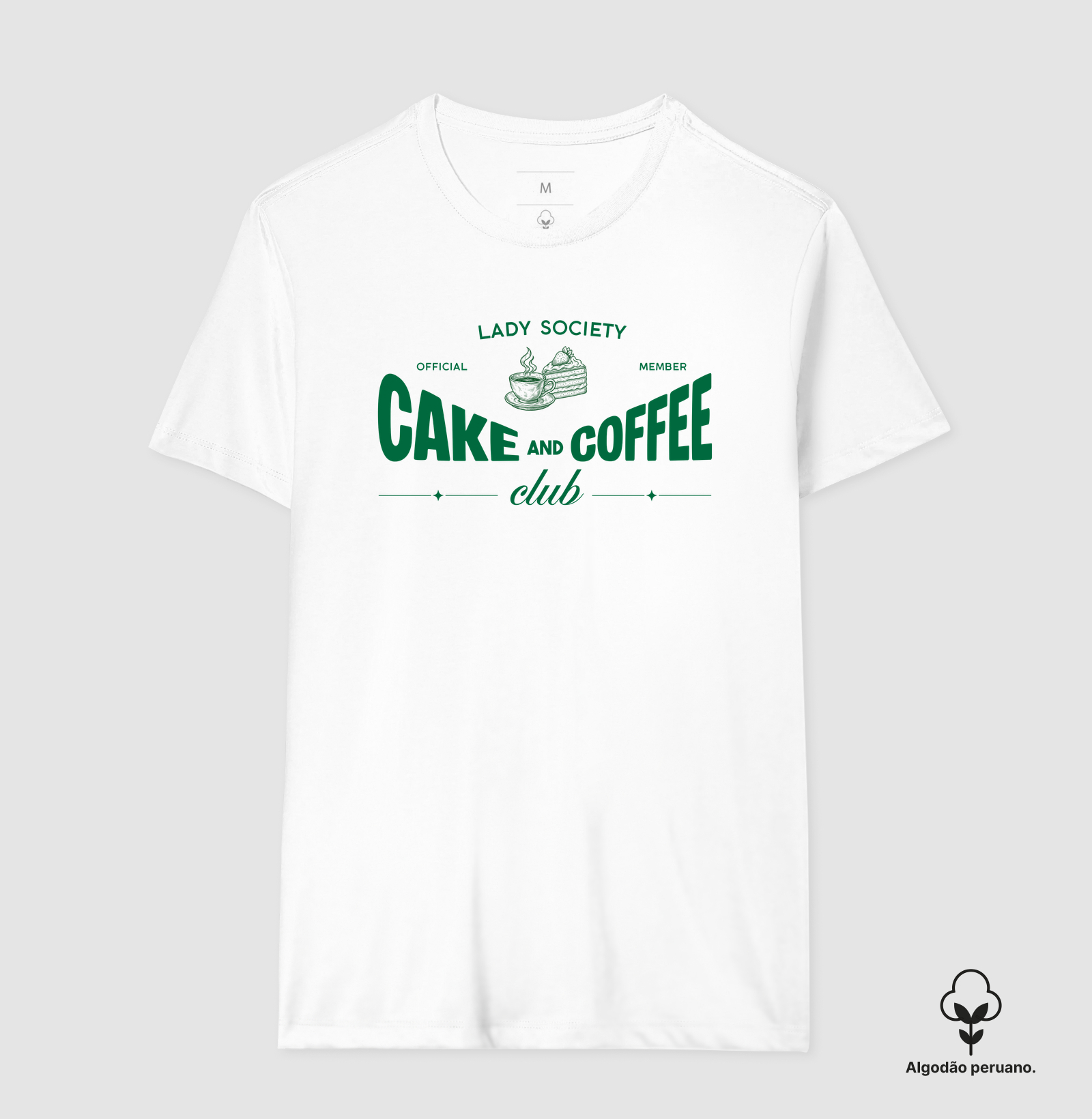 CAKE AND COFFEE CLUB - Camiseta Algodão Peruano