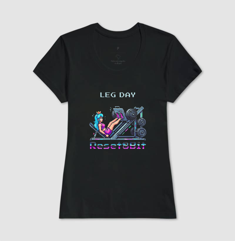 Camiseta Leg Day Reset8Bit