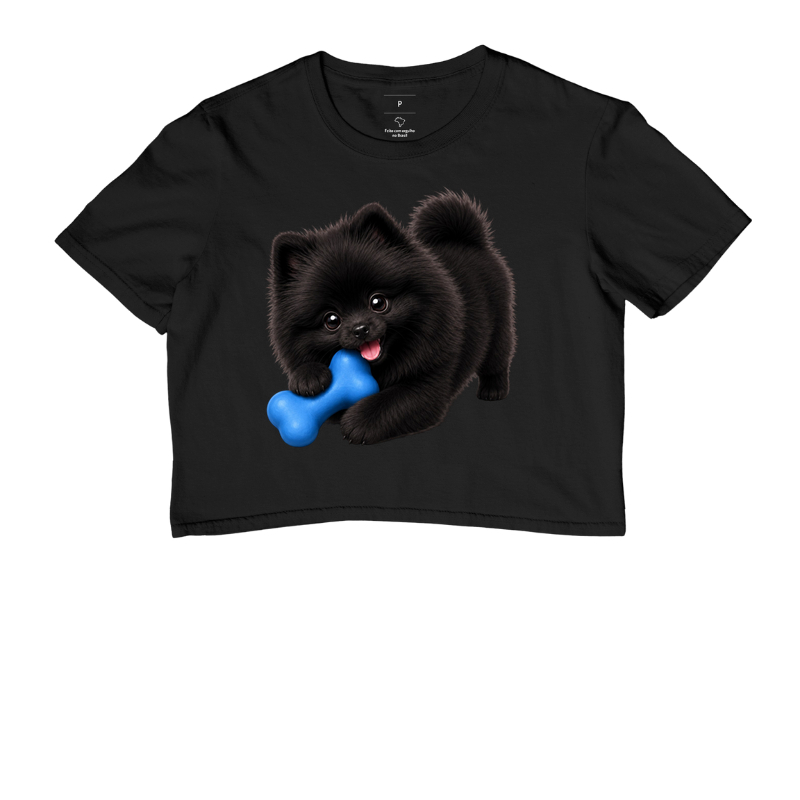 Pomerânia (Spitz Alemão) Preto - Desenho Animado - Cropped