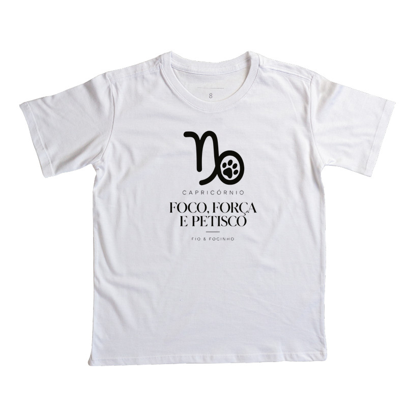Capricórnio (Foco, Força E Petisco) - Camiseta Infantil