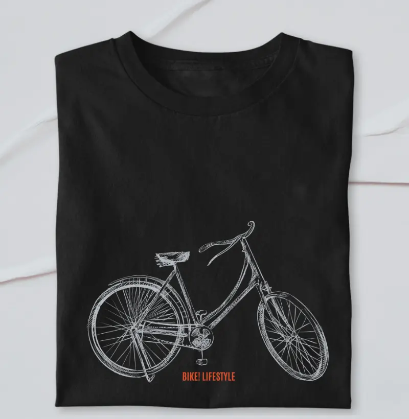 Bicicleta de passeio esboçada.