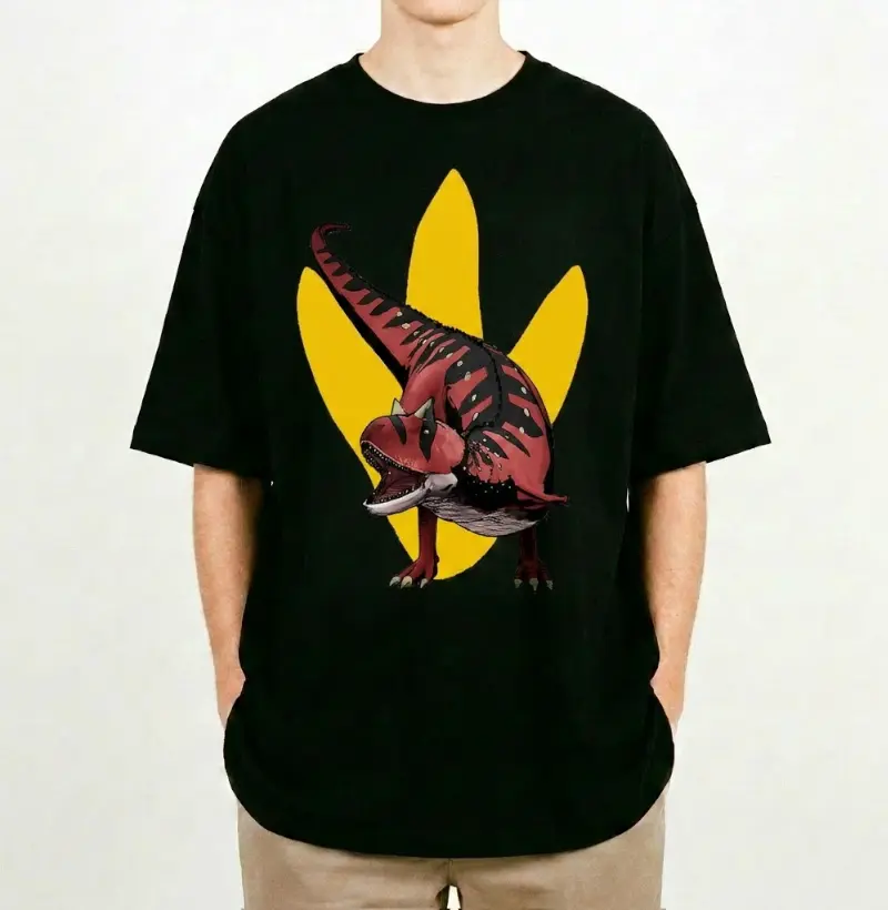 Camiseta Dinossauro Oversize Carnotauro Algodão Premium Dinoloco