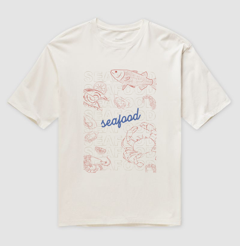 Camiseta Oversized Seafood Navy