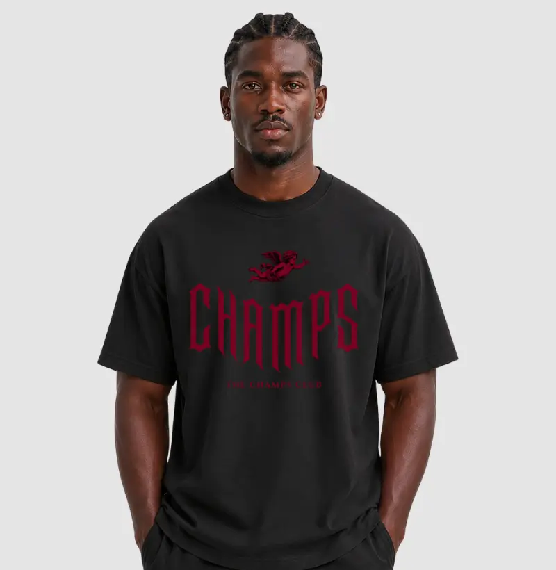 Camiseta Oversized Preta Champs Heritage