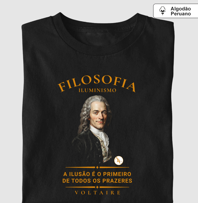 Camiseta Filosófica Voltaire: Esmagai a Infame | Razão & Liberdade
