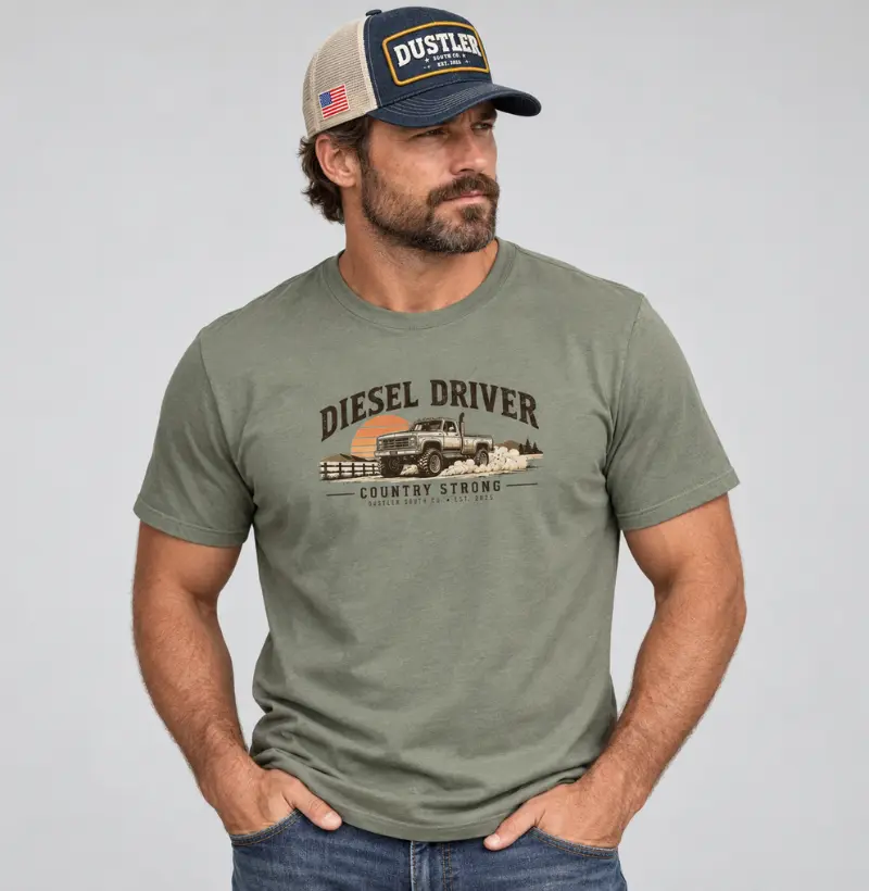 Camiseta Country Masculina Diesel Driver Country Strong Dustler South Co.